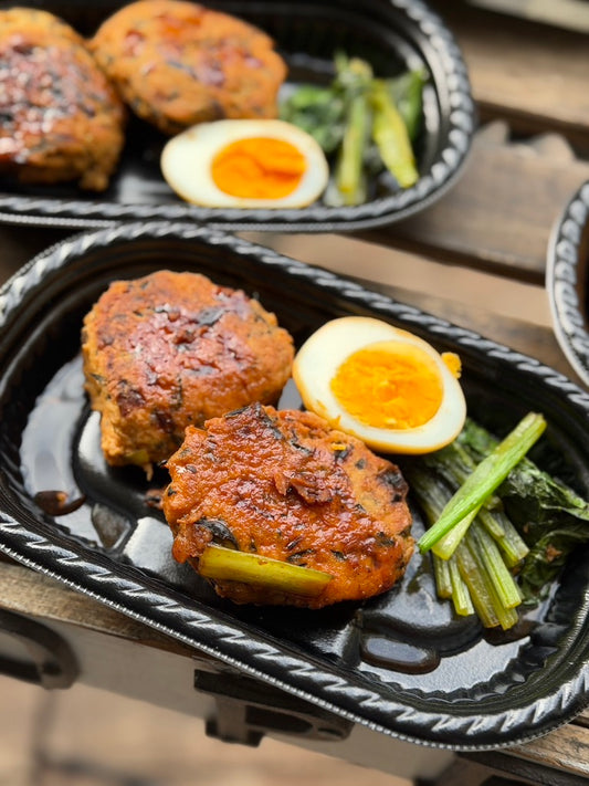 鶏つくねの照り焼きバーグ