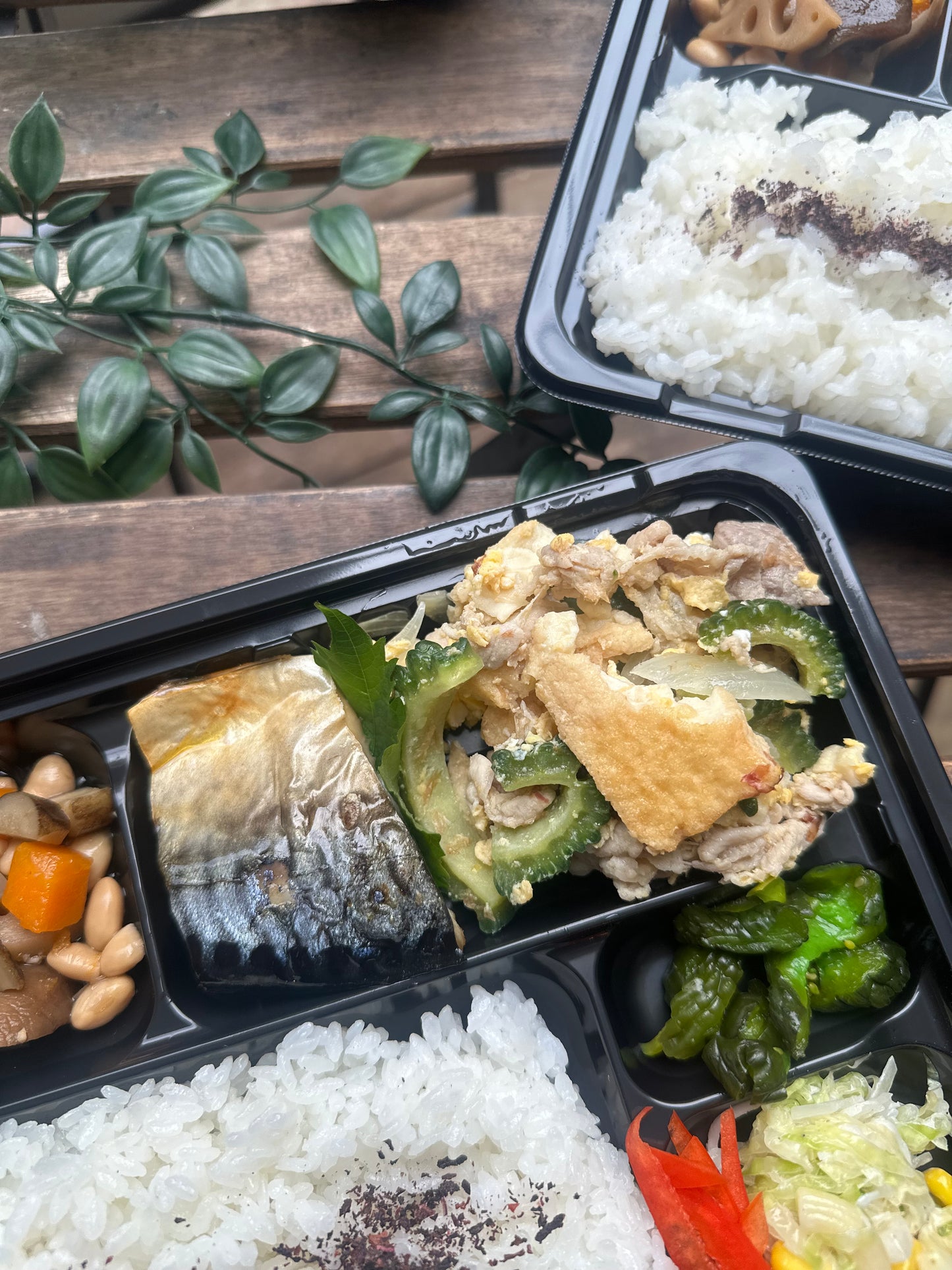 日替わり幕内弁当 ゴーヤチャンプルとサバの塩焼
