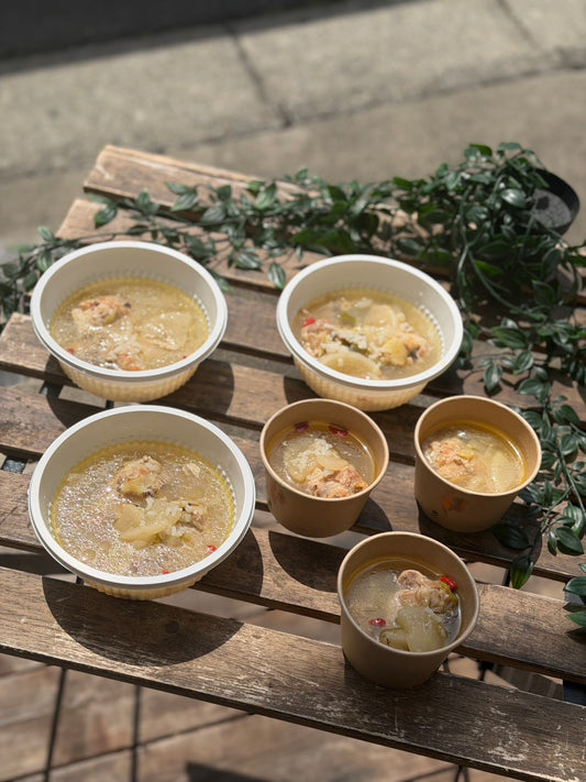 手羽元の参鶏湯風スープ　大