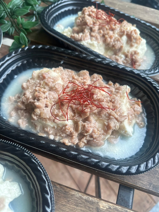 おぼろ豆富のマグロそぼろあんかけ