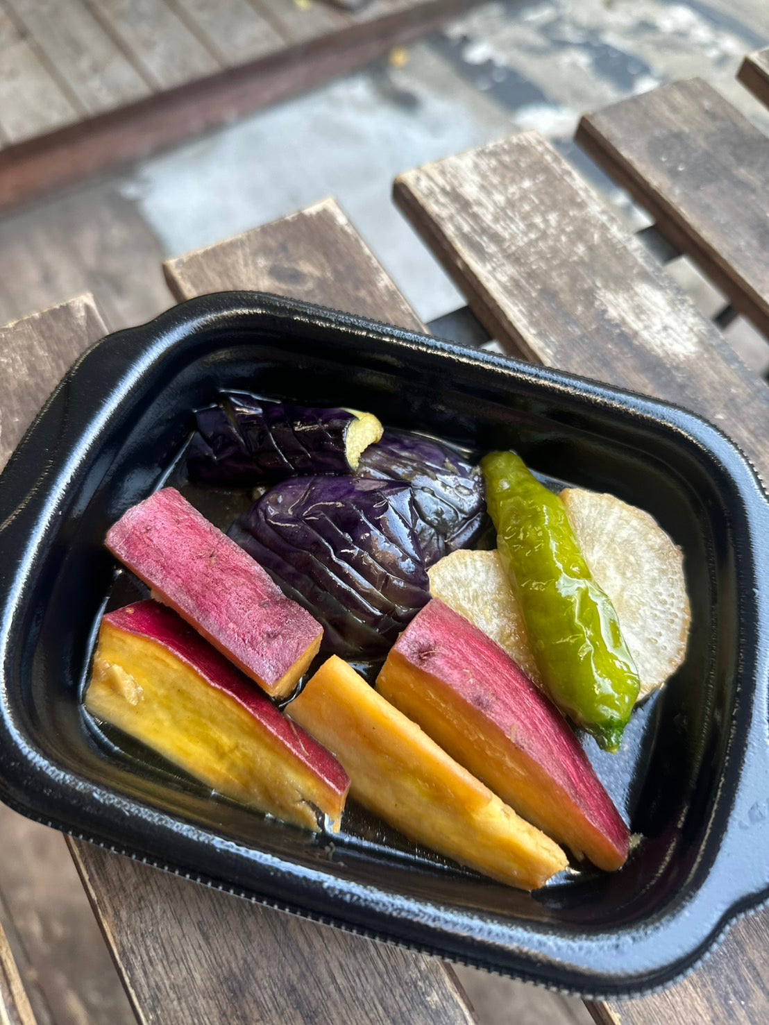 なす、さつまいも、大根の揚げびたし