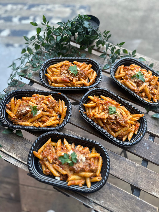 ミートソースペンネ