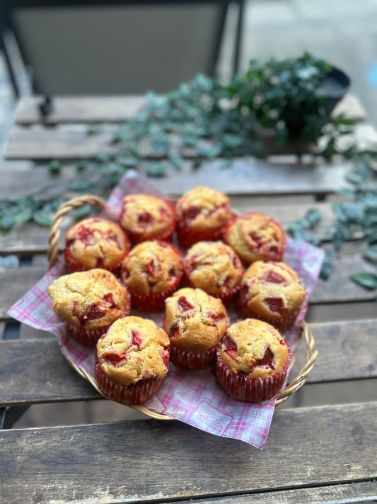 フレッシュいちごとホワイトチョコのマフィン