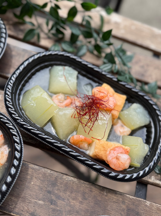 冬瓜とお揚げの煮物　海老あんかけ