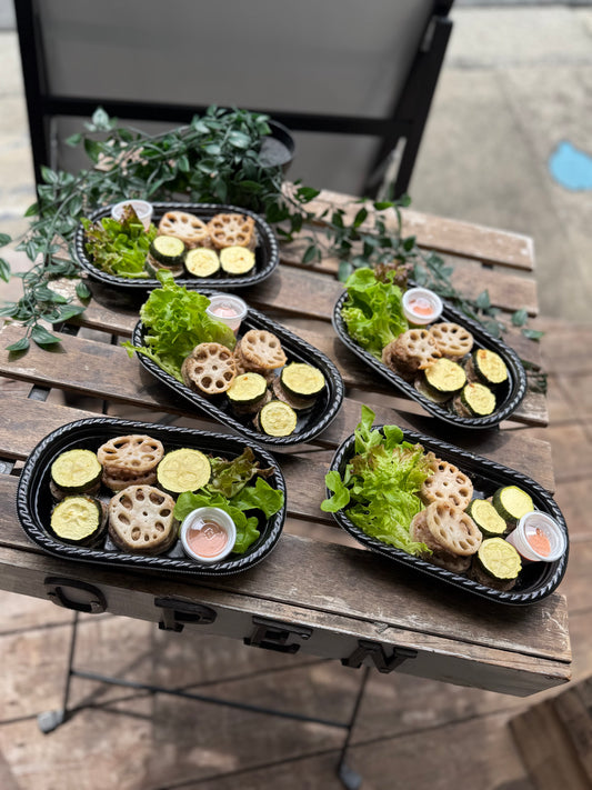 ズッキーニとレンコンのはさみ焼き