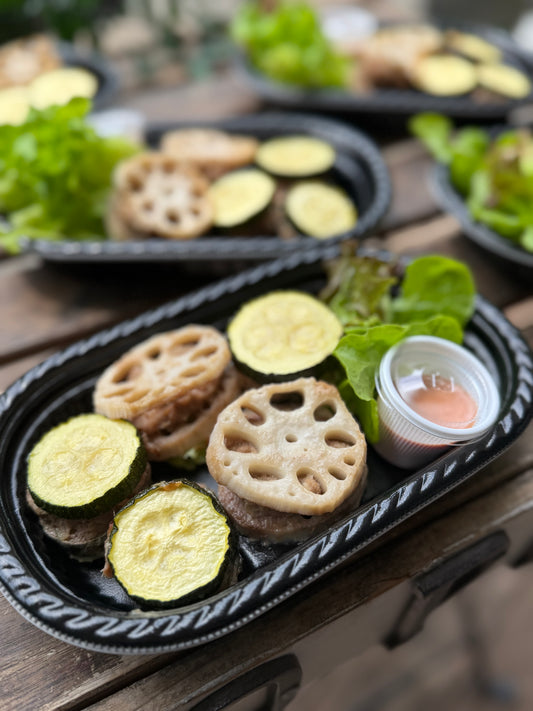 ズッキーニとレンコンのはさみ焼き