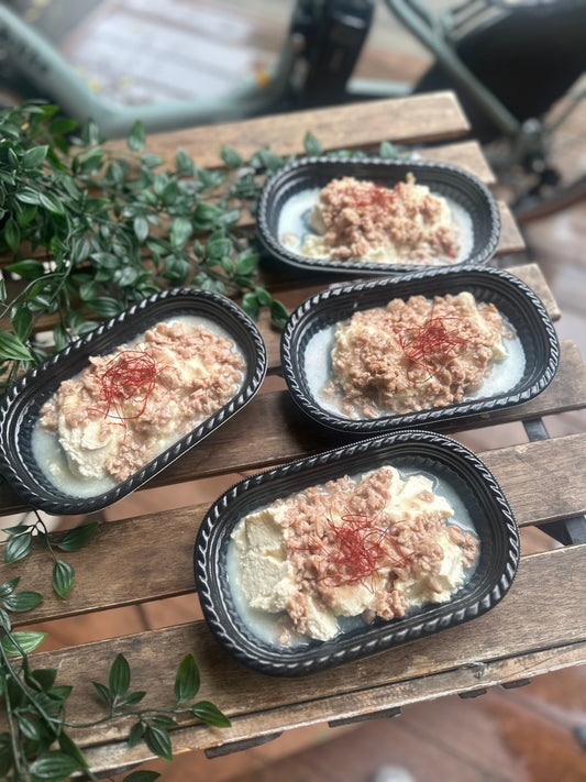 おぼろ豆富のマグロそぼろあんかけ