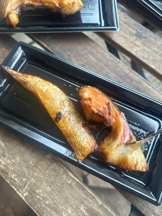 カンパチと紅富士サーモンのカマの照焼